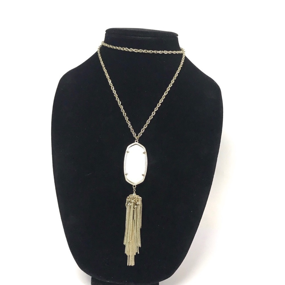Kendra Scott Rayne Pearl Long Tassel Necklace